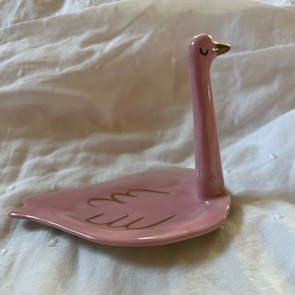 Anthropologie Pink Flamingo Swan Bird Trinket Jewelry Dish Ring Gail CC ~new - Picture 1 of 4